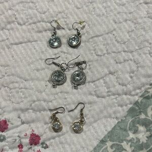 Elegant Silver and Gold Dangle Earrings Set